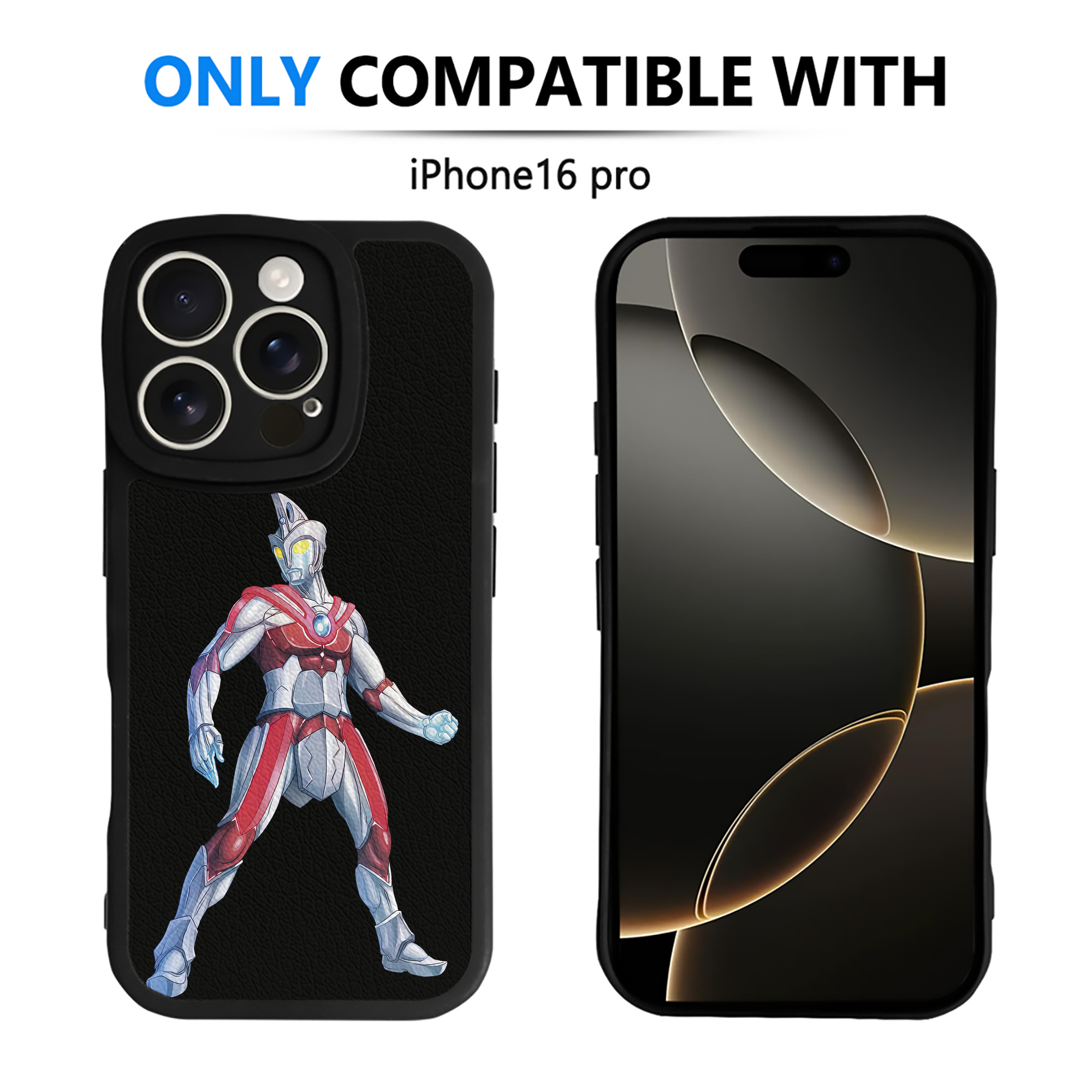 （画像用） ウルトラマン Ultraman 【iPhone 16シリーズ対応】シリコンスマホケース（レザー調） 材質：シリコン